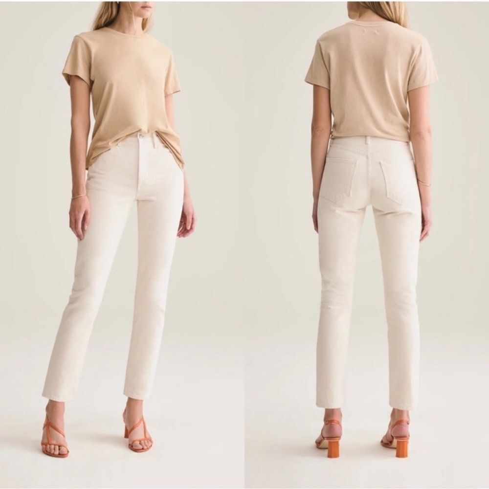 AGOLDE Remy High Rise Straight Leg Jeans Cream Size 24